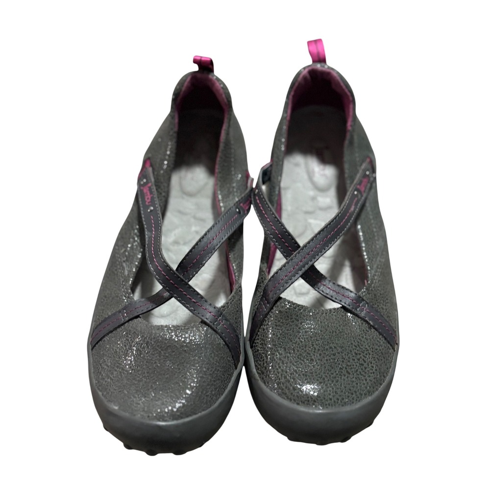 Jambu Adventure Designs‎ Women's Gray Pink Crisscross Ballet Flats Shoes 8M